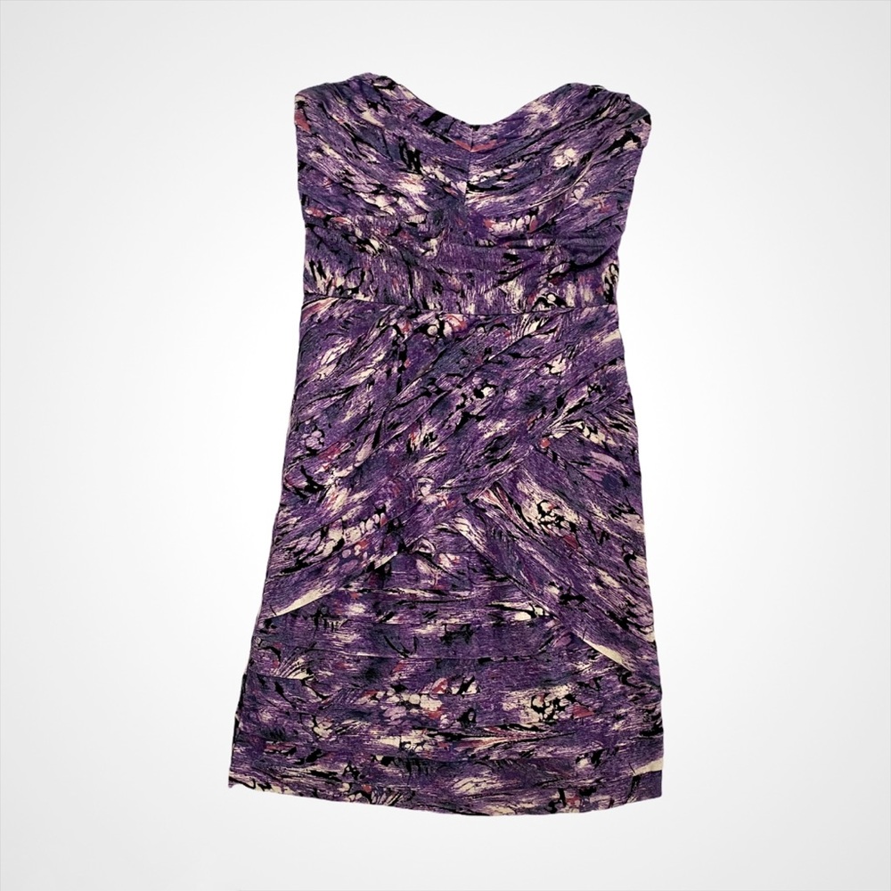 NWOT Guess Purple Patterned Strapless Mini Dress